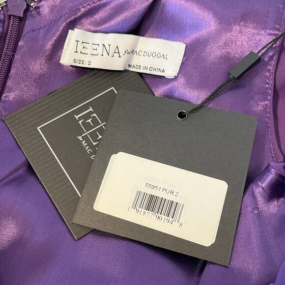 Mac Duggal NEW Size 2 Style 55951 Purple One Shoulder Chiffon A-Line Tent Dress - Picture 4 of 5